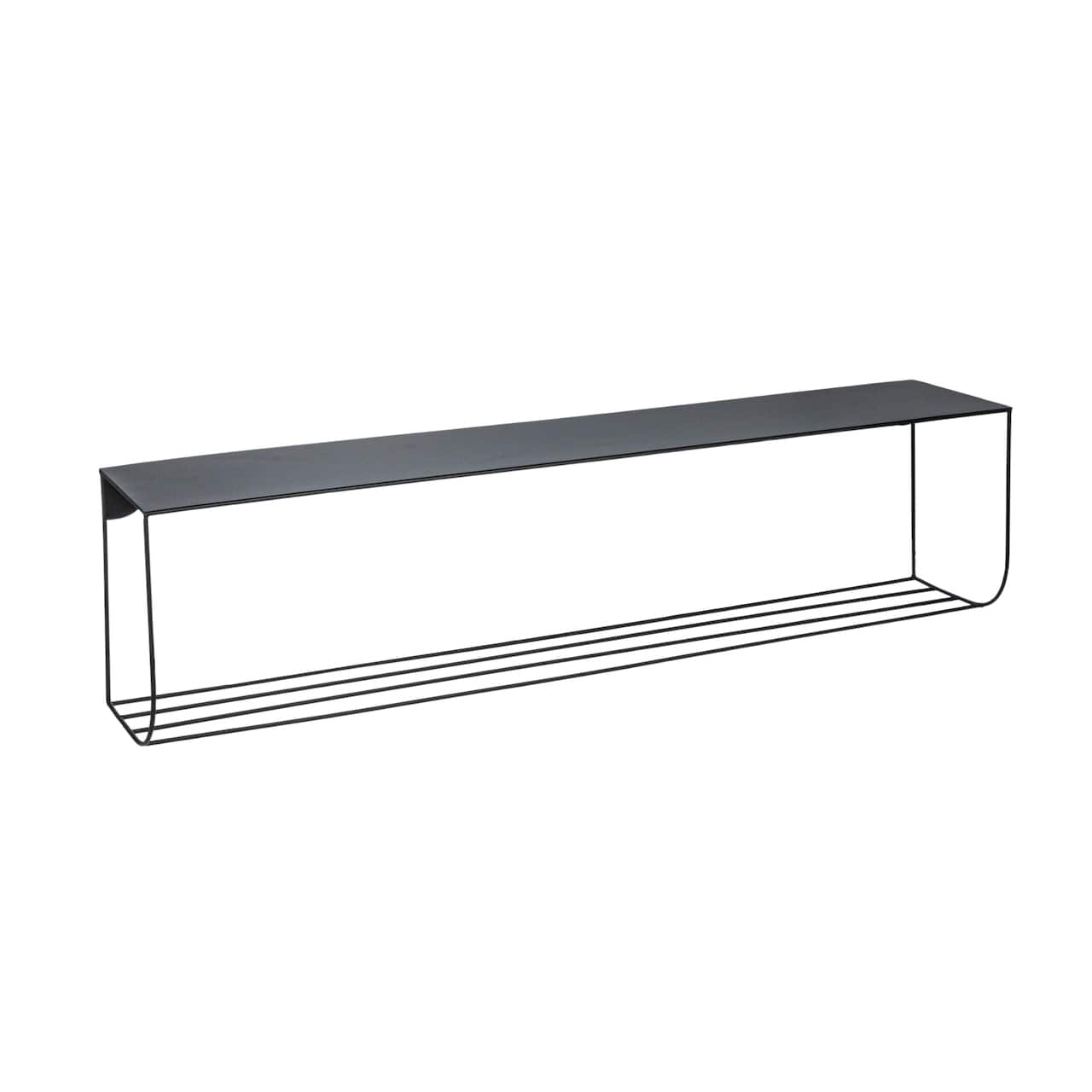 Hello Honey® 40" Matte Black Metal Two-Tier Wall Shelf